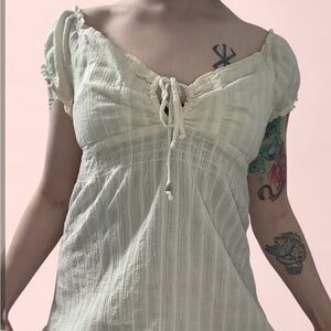 No Boundaries Off-White Textured Top